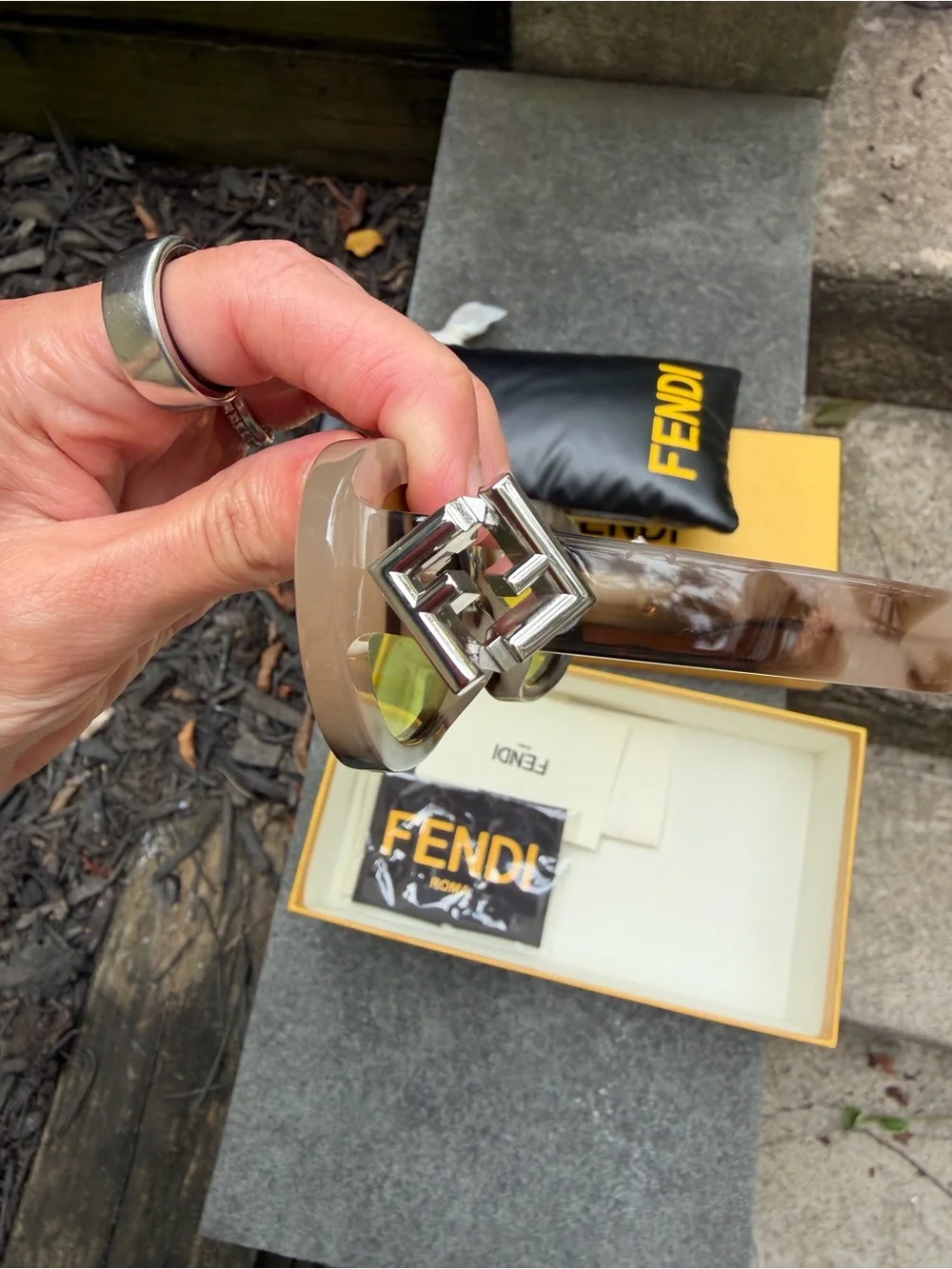Stunning NEW Fendi FF Diamonds Oval Tortoiseshell Sunglasses with case and box!